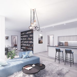 Modrý byt - interiér